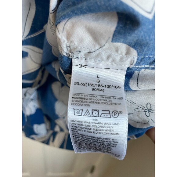 Gap Shirt Mens L Blue Button Up Camp Hawaiian Standard Fit Floral short sleeve - Picture 5 of 6